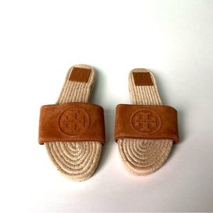 NEW Tory Burch Slides Sandals Benton Open Toe Espadrille Slide Women’s Size 5.5